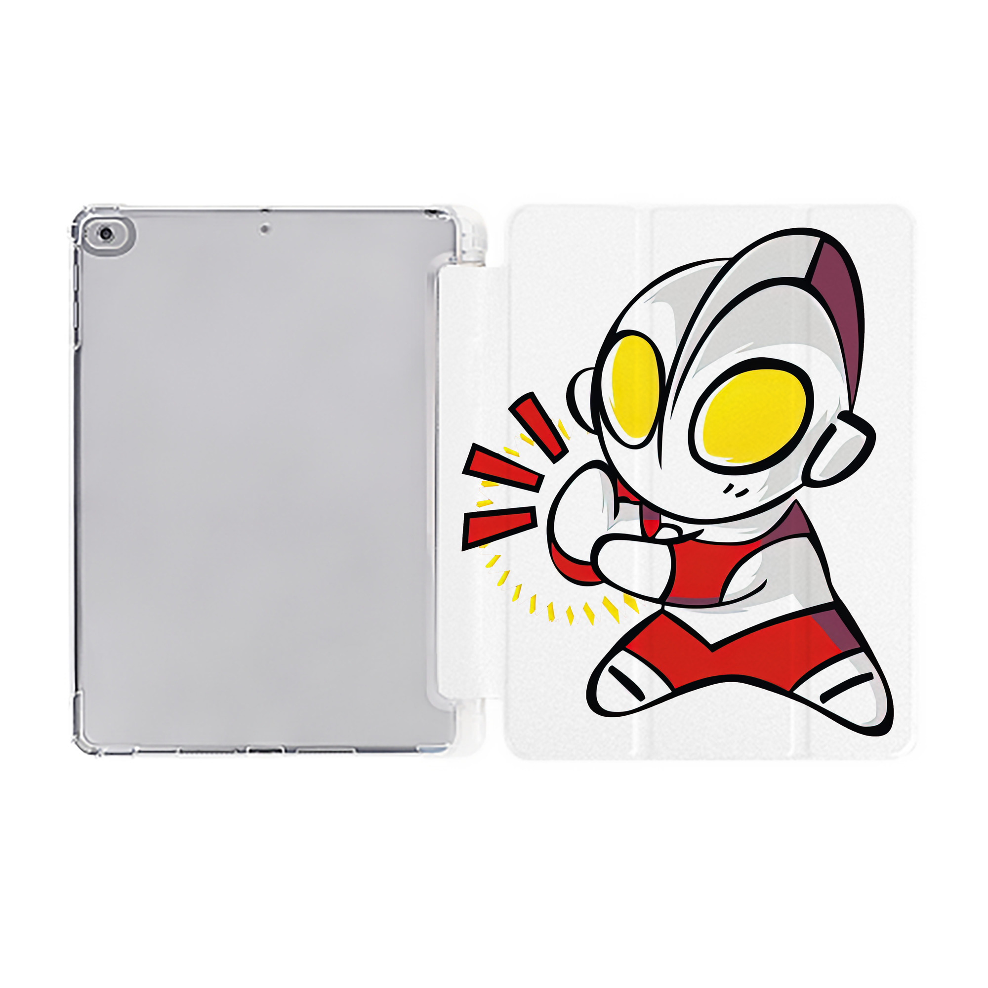 （画像用） ウルトラマン Ultraman IPad ケース ペン収納付き 三つ折りスタンド PUレザー×シリコン 対応機種9.5/10.5/10.9インチ